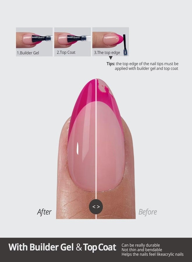 btartboxnails أظافر BTArtboxnails XCOATTIPS وردية اللون ذات أطراف فرنسية لاصقة - أظافر طويلة مربعة الشكل، أطراف أظافر جل ناعمة، 150 قطعة من أظافر أكريليك وردية اللون قابلة للإزالة، متوفرة بـ 15 مقاسًا - Image 4